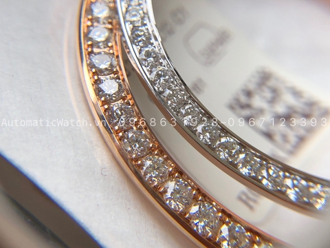 Niềng rolex vàng 18k đính kim cương size 36/41 mm tinh sảo