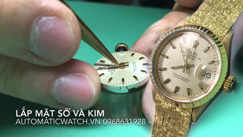 Sửa chữa lau dầu và thay kính cho đồng hồ rolex vàng khối chính hãng 4 số 6517 chính hãng