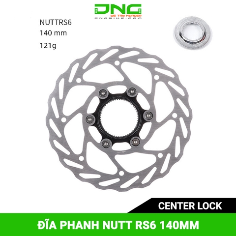 Đĩa phanh xe đạp NUTT RS6 140mm Center lock