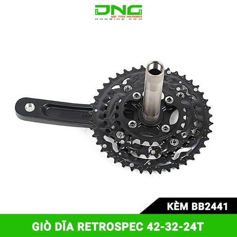 Giò dĩa xe đạp RETROSPEC 42-32-24T kèm BB2441