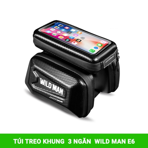 Túi điện thoại treo khung xe đạp 3 ngăn chống nước WILD MAN E6