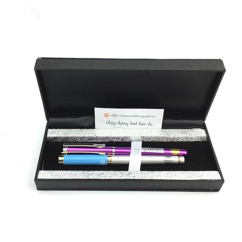 Hộp đựng bút mở bản lề 03 - bọc da 19.1*8.3*3.6