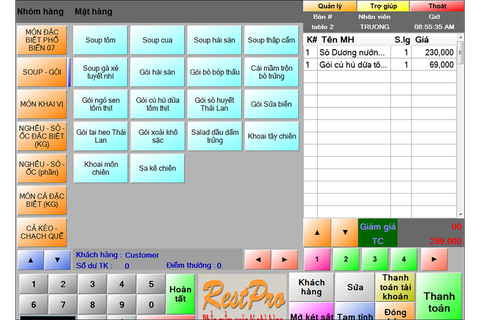Phần mềm quản lý RESTPRO
