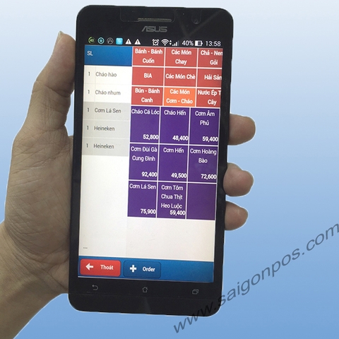 Phần mềm Order trên điện thoại, ipad.