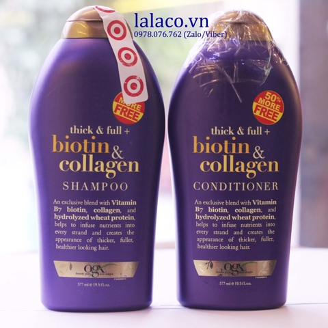 Dầu Gội và Dầu Xả chứa Biotin & Collagen 577ml