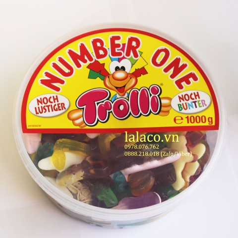 Kẹo dẻo hình thú Trolli Number One 1000g của Đức