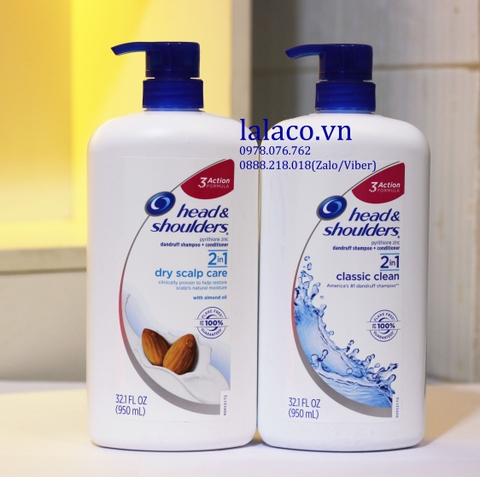 Dầu gội Head & Shoulders 2in1 Dry Scalp Care 950ml