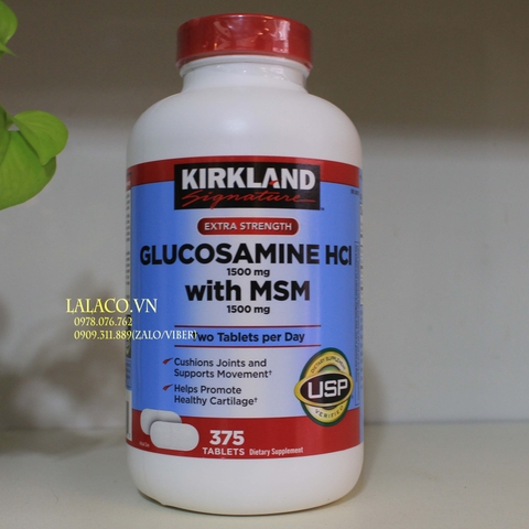 Glucosamin HCI 1500mg KIRKLAND with MSM 1500mg hộp 375 viên