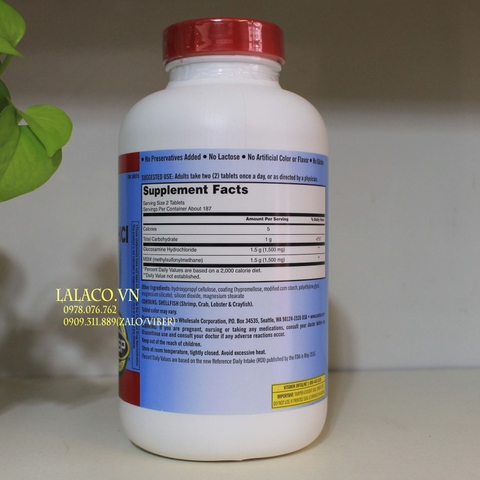 Glucosamin HCI 1500mg KIRKLAND with MSM 1500mg hộp 375 viên