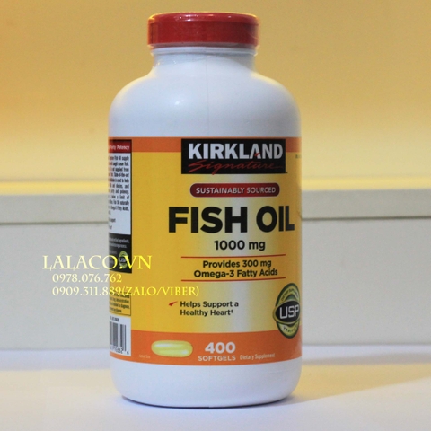 Dầu cá Kirkland Signature Omega 3 Fish Oil 1000mg Kirkland 400 viên