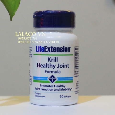 Viên uống hỗ trợ và phục hồi xương khớp Life Extension Krill Healthy Joint Formula 30 viên