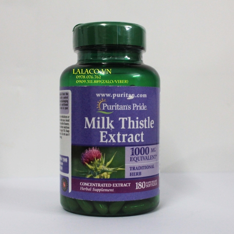 Viên uống bổ gan Milk Thistle Extract 1000mg lọ 180 viên