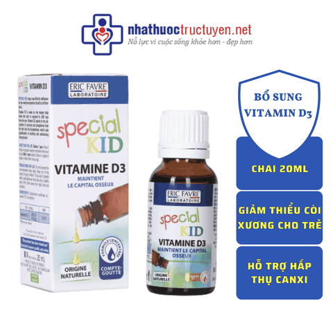 Bổ sung Vitamin D3, hỗ trợ hấp thu canxi, chống còi xương - Special Kid Vitamine D3 - Nhập khẩu Pháp (20ml)