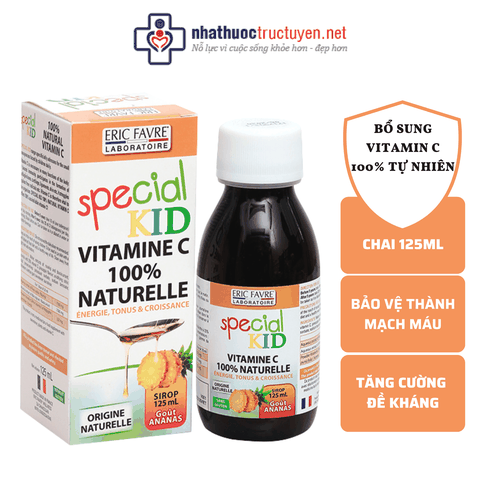 Siro Bổ sung Vitamin C tự nhiên - Giúp tăng cường đề kháng cho bé - SPECIAL KID VITAMINE C NATURELLE - Nhập khẩu Pháp (125ml)