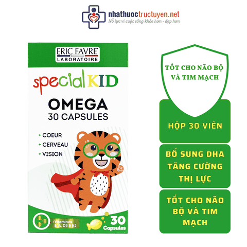 Tinh dầu bổ sung Omega, DHA giúp nuôi dưỡng trí não, hỗ trợ thị lực cho bé  - Special Kid Omega Capsules - Hộp 30 viên [Nhập khẩu Pháp]