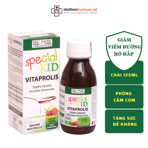 Siro ho chống viêm đường hô hấp thành phần tự nhiên dành cho trẻ em - Special Kid Vitaprolis - Nhập khẩu Pháp (125ml)