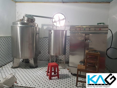 bộ nồi nấu rượu 200kg lắp đặt hoàn thiện tại Sơn La