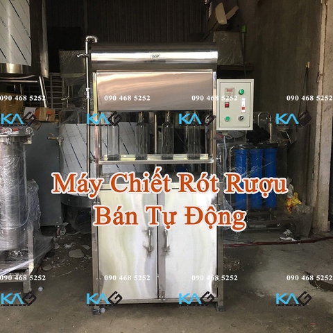 Máy Chiết Rót Rượu Tự Động, Máy Chiết Rượu 4 Vòi Bán Tự Động