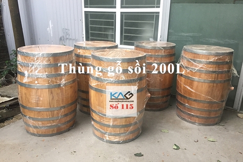 Thùng rượu gỗ sồi 200 lit