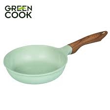 Chảo đúc men đá xanh ngọc Greencook GCP06 28IH 28cm