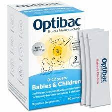 Men vi sinh xanh dương OptiBac trị táo bón bé từ 0m+, bà bầu