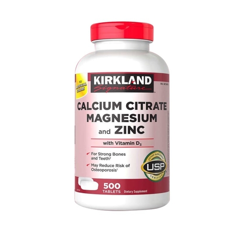 Sale date T11/240 Viên uống Kirkland Calcium Citrate Magnesium and Zinc 500v - Mỹ