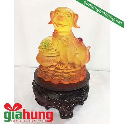 Tượng con chó bằng lưu ly 044