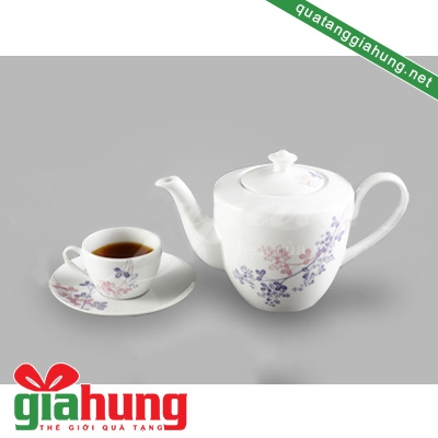 BỘ ẤM TRÀ GỐM SỨ MINH LONG DAISY CỎ TÍM 0.65 L - 030