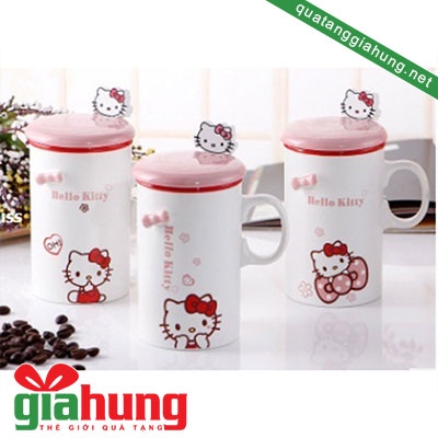 Ly sứ hello kitty hồng 055