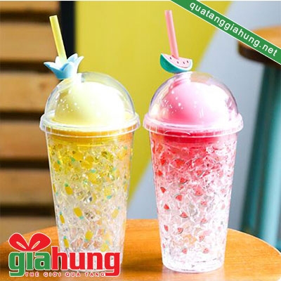 Cốc nhựa gel đá 2 lớp 018