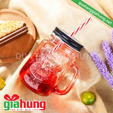 BÌNH NƯỚC THUỶ TINH CÓ TAY CẦM 500ml