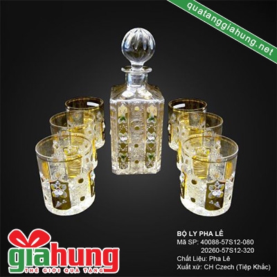 Bộ bình đựng rượu bằng thủy tinh nhập khẩu từ Bohemia 022