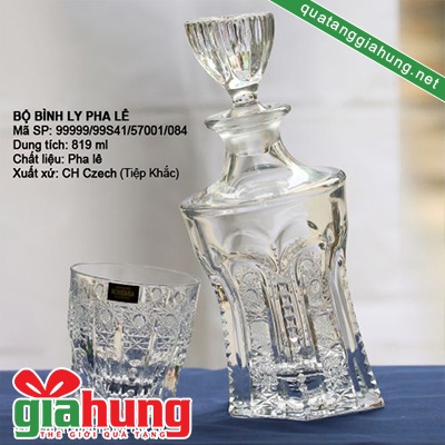 Bộ bình cốc đựng rượu bằng thủy tinh Bohemia 027