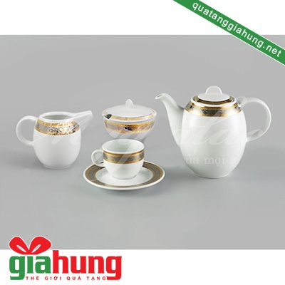 BỘ ẤM TRÀ GỐM SỨ MINH LONG SAGO HOA HỒNG 1,3L - 043