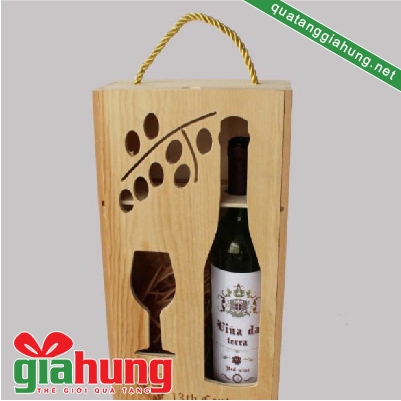 Hộp rượu vang gỗ thông