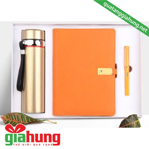 BỘ QUÀ TẶNG BÌNH GIỮ NHIỆT + SỔ DA + BÚT KÝ