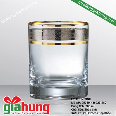 Cốc thủy tinh dát vàng 004