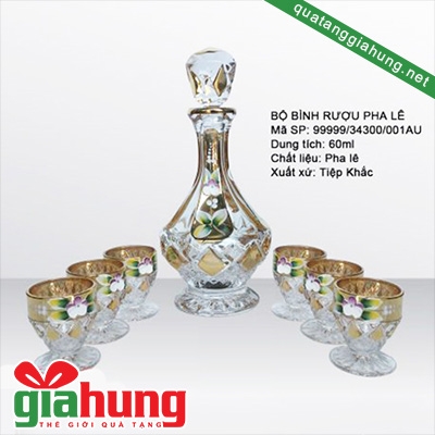 Bộ bình cốc thủy tinh cao cấp nhập khẩu từ Bohemia 040