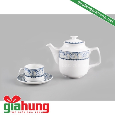 BỘ ẤM TRÀ GỐM SỨ MINH LONG JASMINE VINH QUY NHẠT 1.1 LÍT - 058