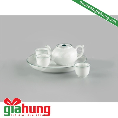 BỘ ẤM TRÀ GỐM SỨ MINH LONG JASMINE CHỈ XANH LÁ 0.2 LÍT - 060