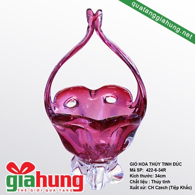 Giỏ hoa thủy tinh đúc Tiệp 006