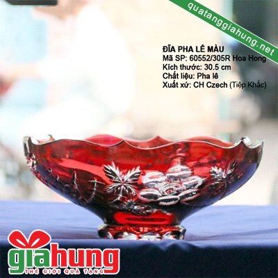 Đĩa pha lê màu Bohemia 008