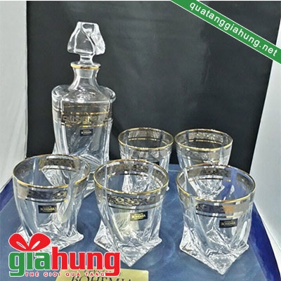 Bộ bình cốc pha lê 042