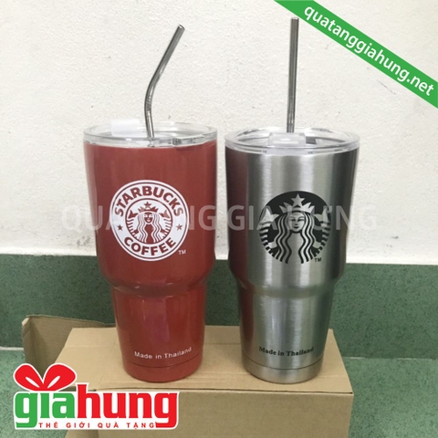 Cốc giữ nhiệt + ống hút inox 038