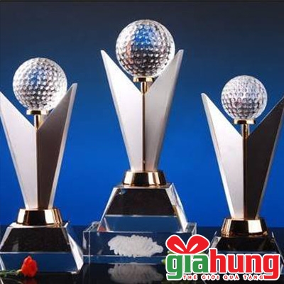 Cúp pha lê quả bóng gold 038