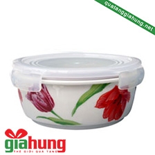 Hộp đựng thức ăn bằng sứ in hoa DongHwa 005