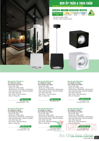 CATALOGUE BẢNG GIÁ ĐÈN LED VINALED 2021-2022