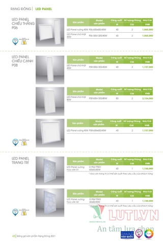 CATALOGUE ĐÈN LED RẠNG ĐÔNG NĂM 2021