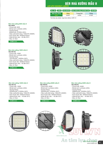 CATALOGUE BẢNG GIÁ ĐÈN LED VINALED 2021-2022