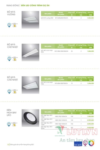 CATALOGUE ĐÈN LED RẠNG ĐÔNG NĂM 2021